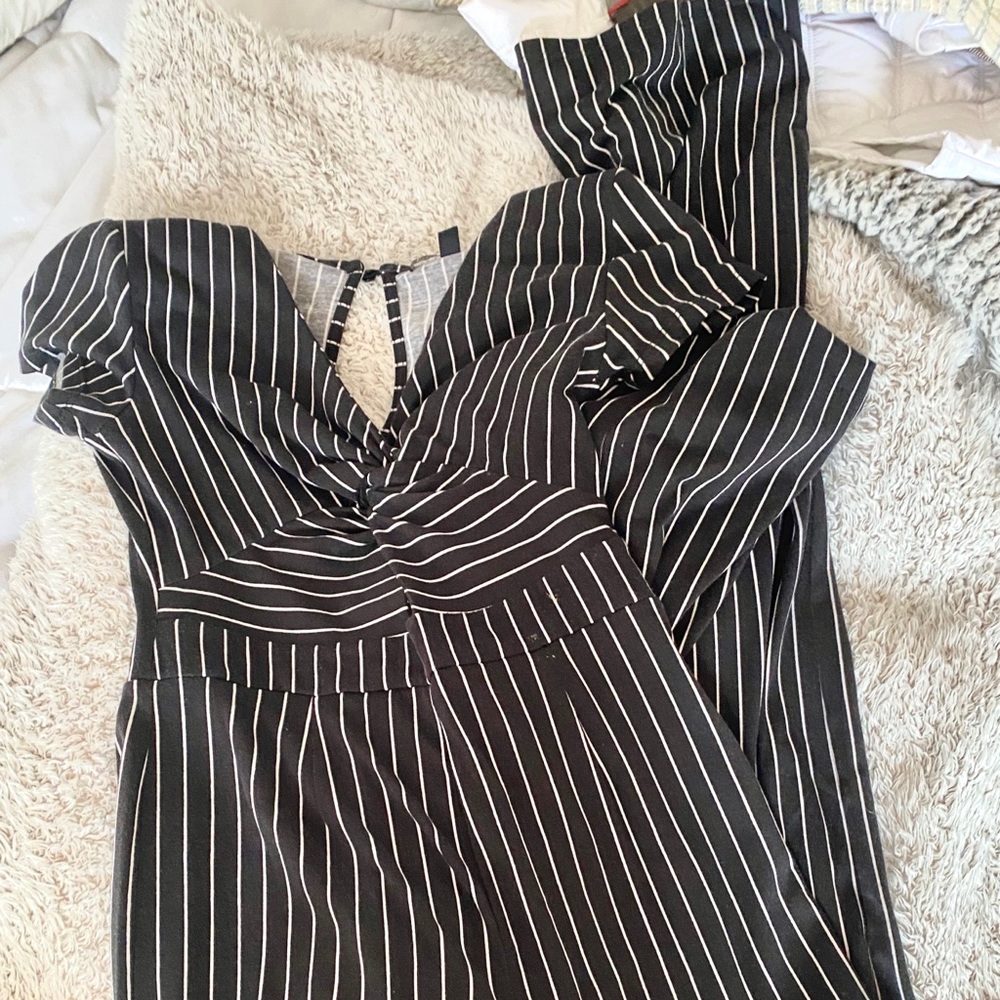 Black striped jumpsuit